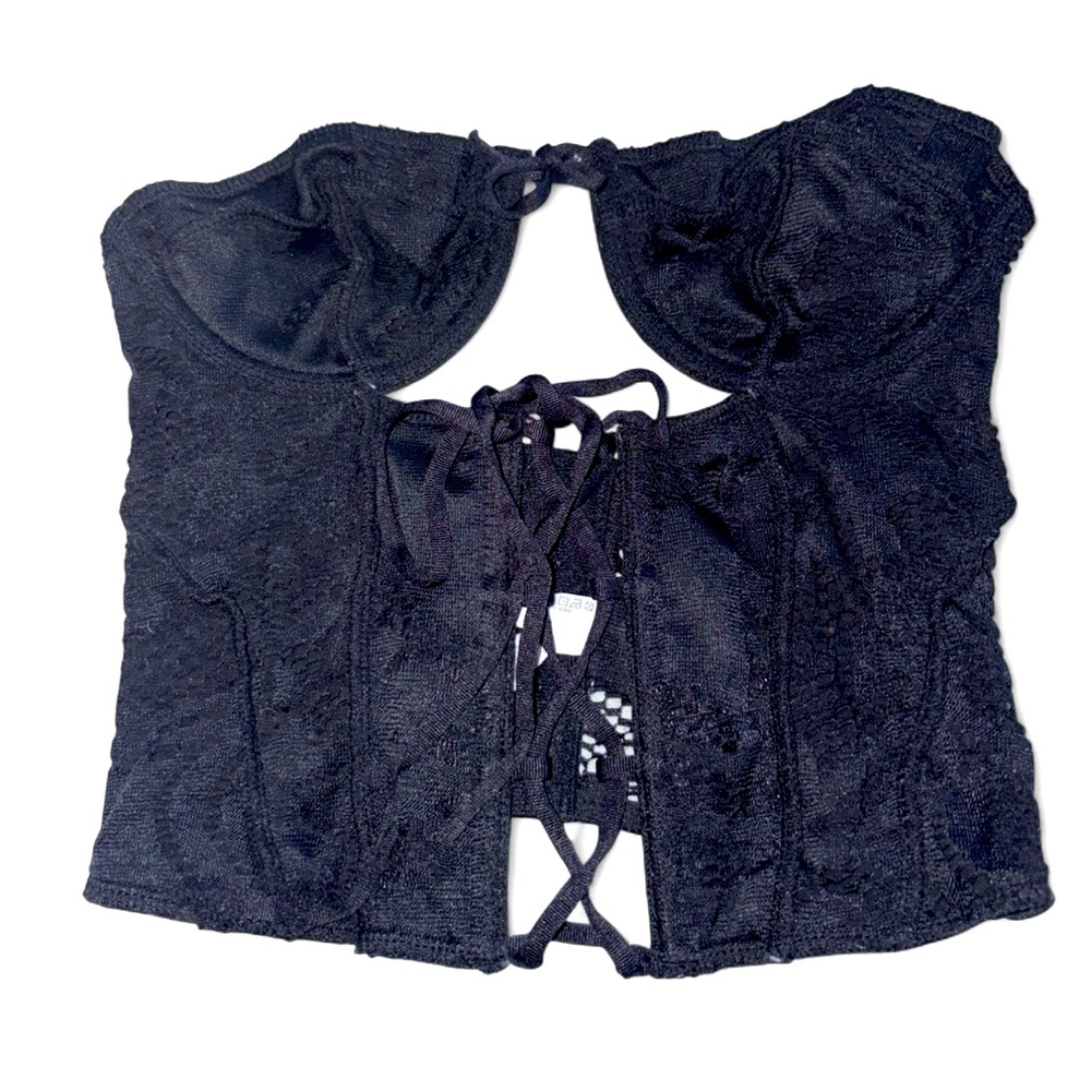 Urban Outfitters Black Lace Detail Top